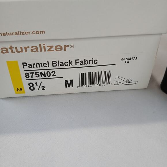 Naturalizer Shoes Womens 8.5 Parmel Black Fabric 875N02 Block Heels Loafer - Picture 9 of 11